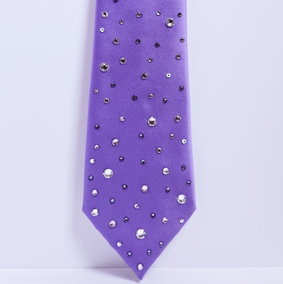 Purple Rhinestone Tie - Picture 1 of 7